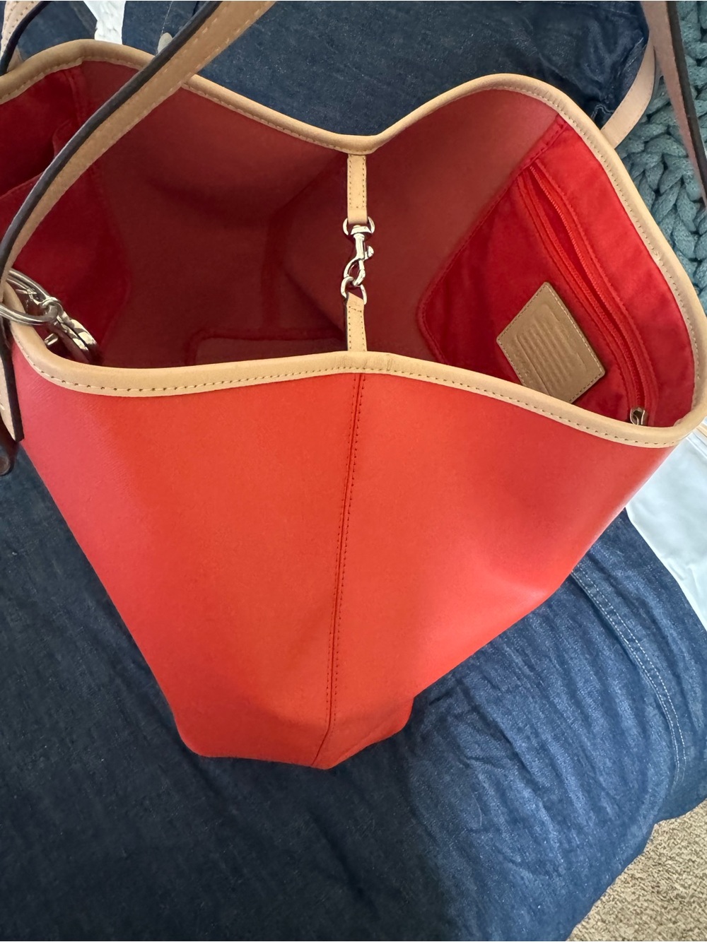 Coach New York Red Tote with Tan Handles bundle deal - Picture 7 of 11